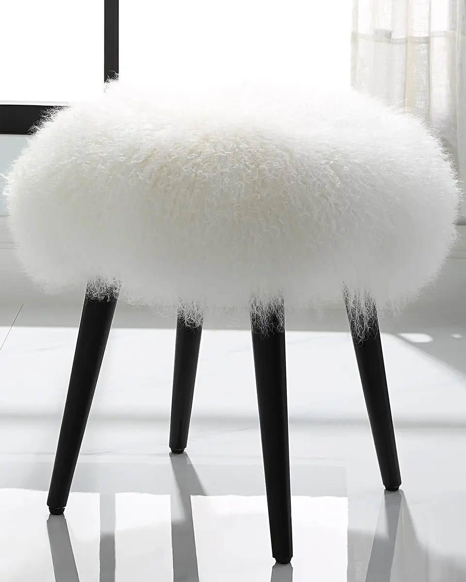 The Uttermost Co Wooly Shearling Accent Stool | Thumbnail 3 The Uttermost Co Wooly Shearling Accent Stool | Thumbnail 3