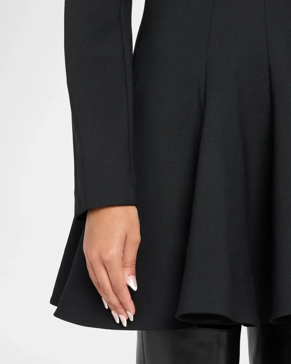 Stella McCartney Long-Sleeve Peplum Wool Stretch Mini Dress | Thumbnail 5 Stella McCartney Long-Sleeve Peplum Wool Stretch Mini Dress | Thumbnail 5