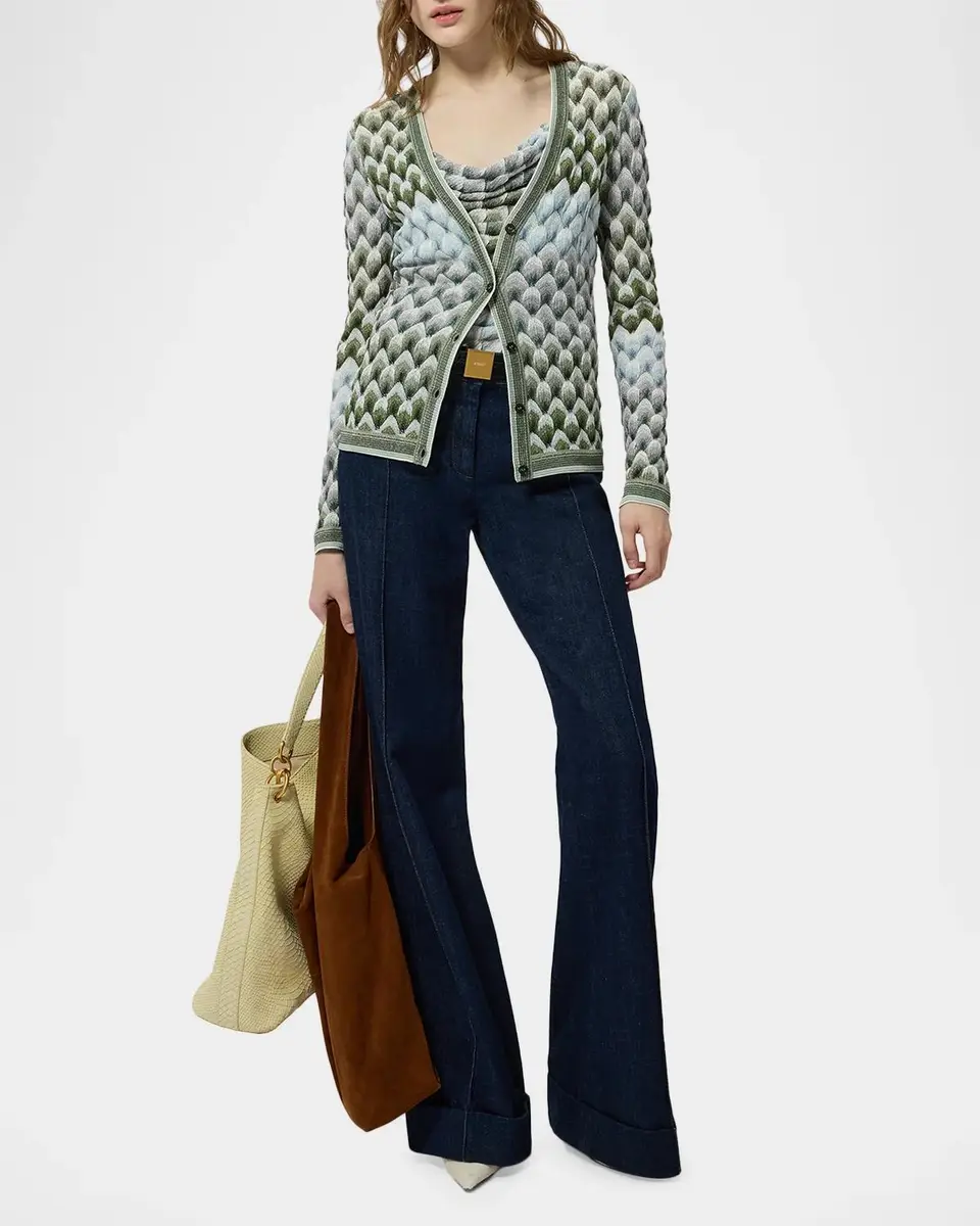 Missoni Metallic Lace Knit Slim V-Neck Cardigan | Thumbnail 2 Missoni Metallic Lace Knit Slim V-Neck Cardigan | Thumbnail 2