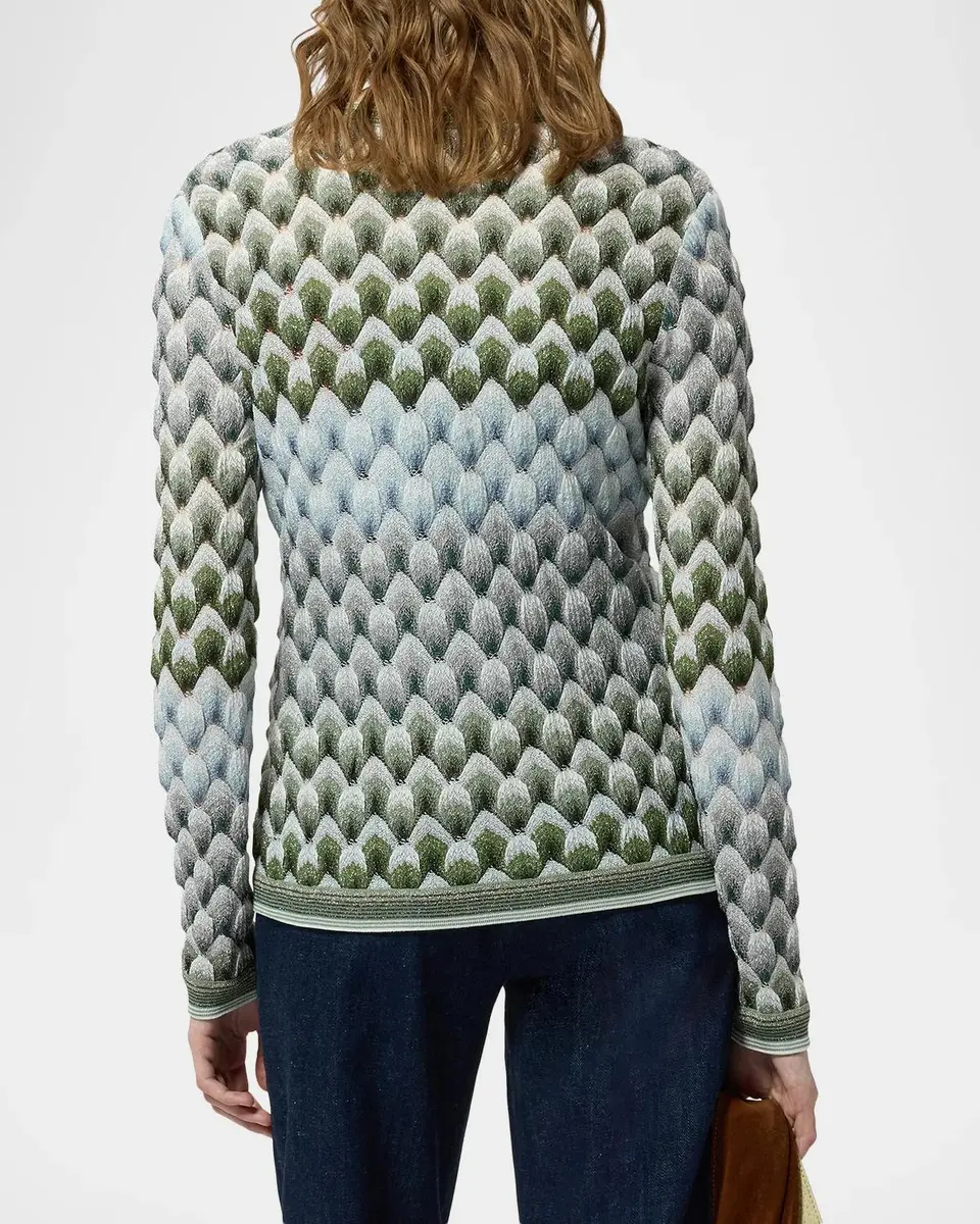 Missoni Metallic Lace Knit Slim V-Neck Cardigan | Thumbnail 3 Missoni Metallic Lace Knit Slim V-Neck Cardigan | Thumbnail 3