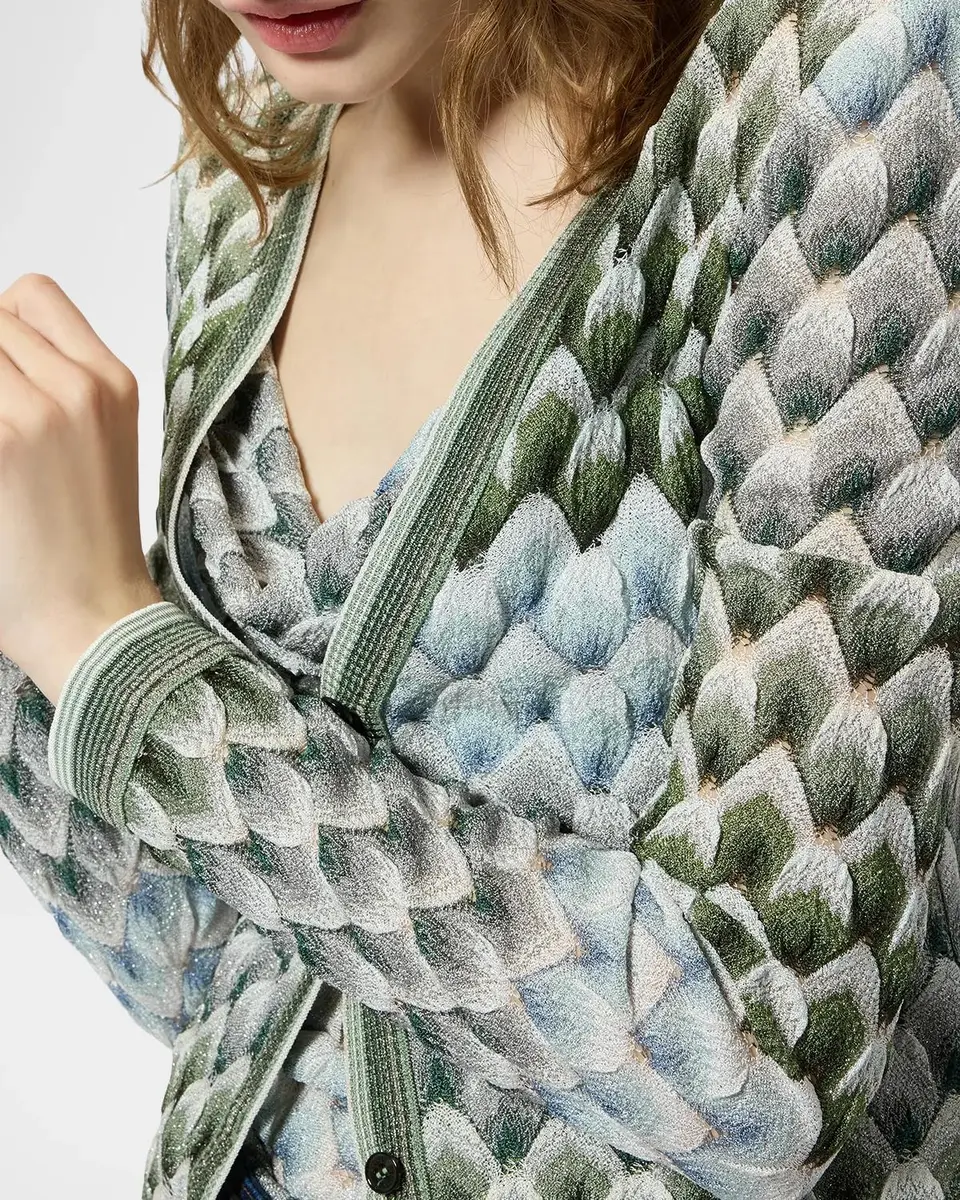 Missoni Metallic Lace Knit Slim V-Neck Cardigan | Thumbnail 4 Missoni Metallic Lace Knit Slim V-Neck Cardigan | Thumbnail 4