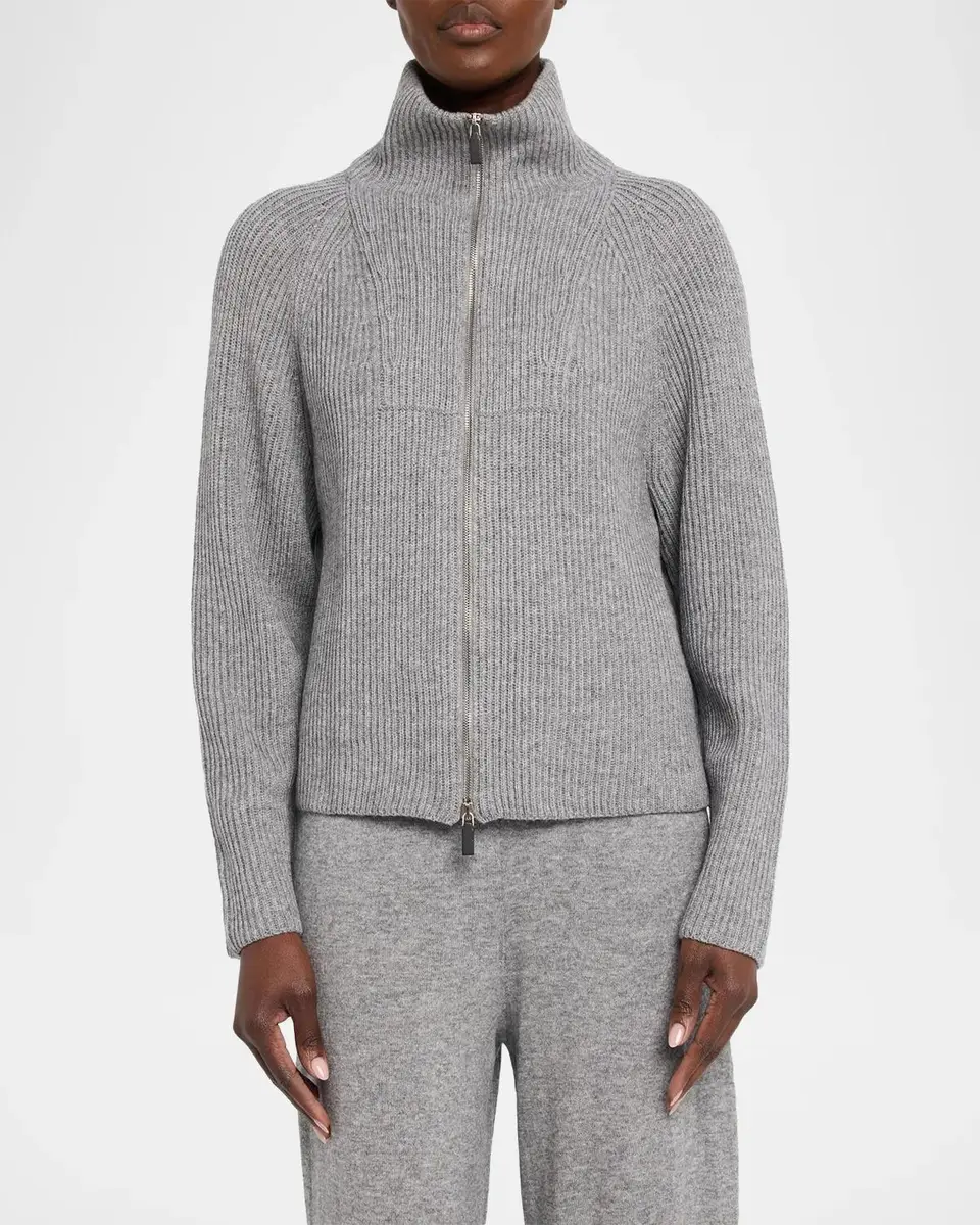 Lafayette 148 New York Zip-Front Rib Knit Cardigan | Thumbnail 4 Lafayette 148 New York Zip-Front Rib Knit Cardigan | Thumbnail 4