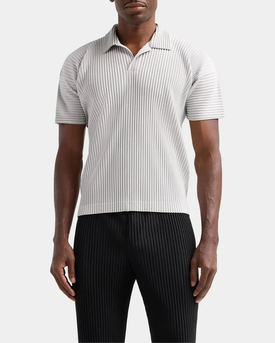 Homme Plissé Issey Miyake Pleated Knit Polo Shirt | Thumbnail 4 Homme Plissé Issey Miyake Pleated Knit Polo Shirt | Thumbnail 4