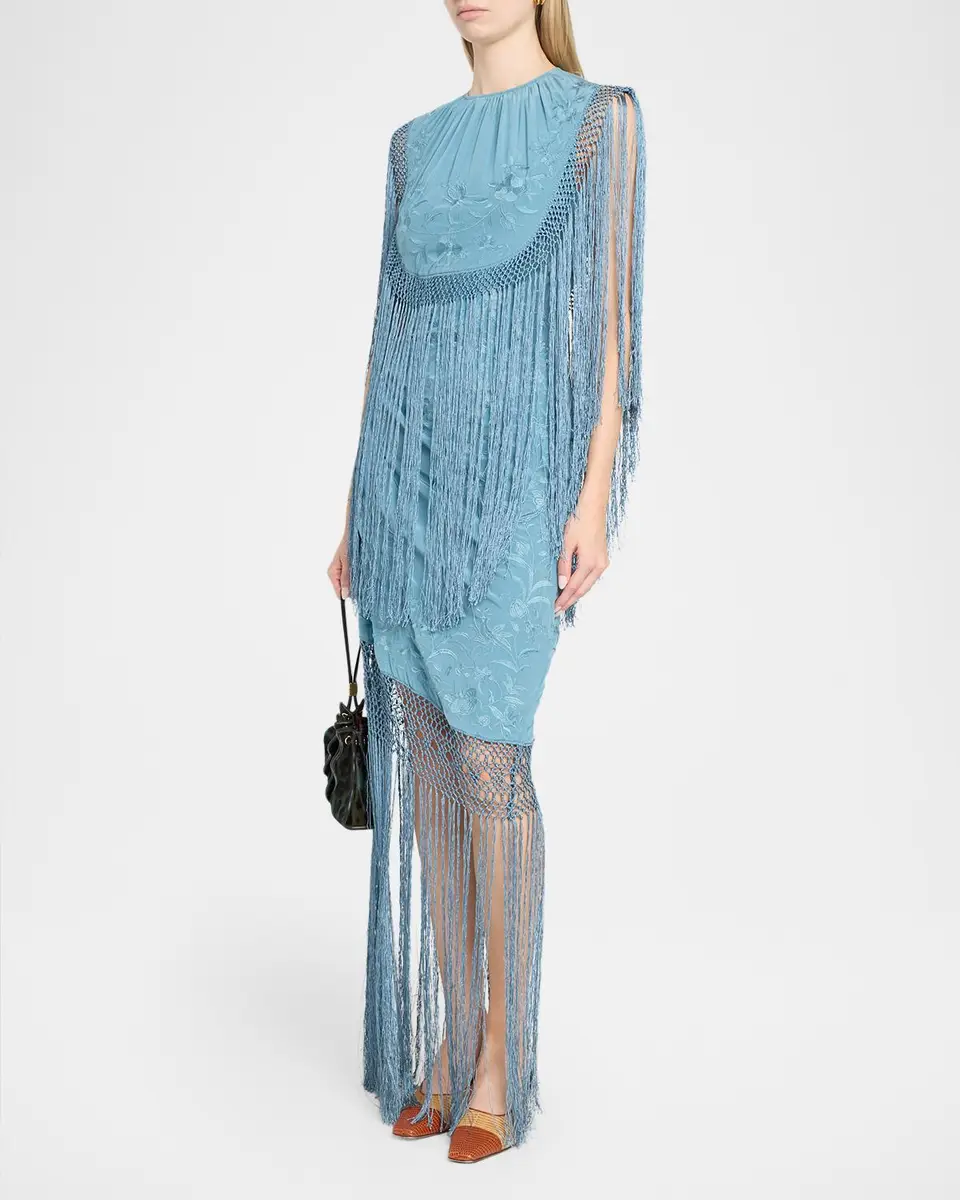 Ulla Johnson Nerine Floral Silk Fringe Dress | Thumbnail 4 Ulla Johnson Nerine Floral Silk Fringe Dress | Thumbnail 4