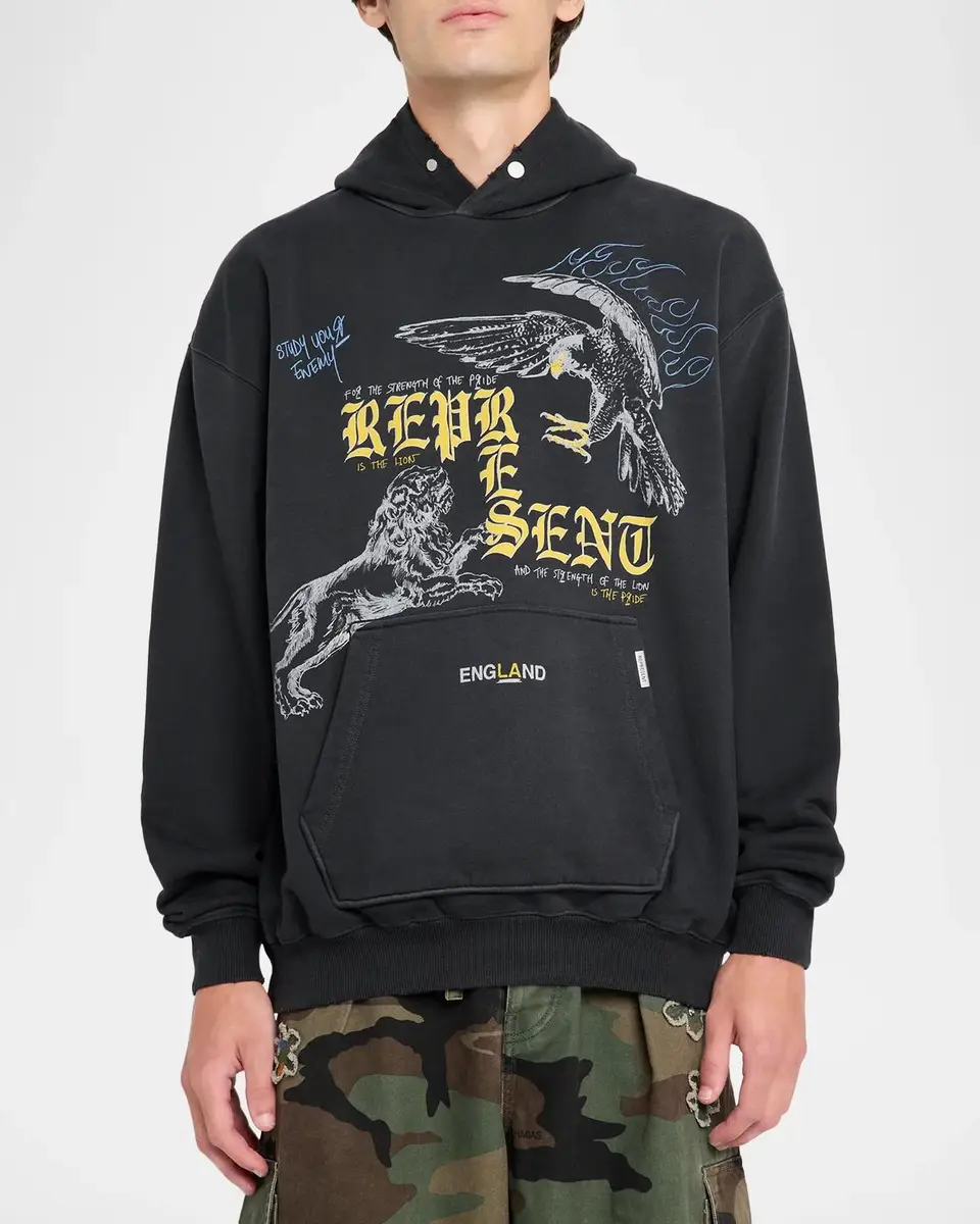 Represent Men's Graphic Stretch-Cotton Hoodie | Thumbnail 4 Represent Men's Graphic Stretch-Cotton Hoodie | Thumbnail 4