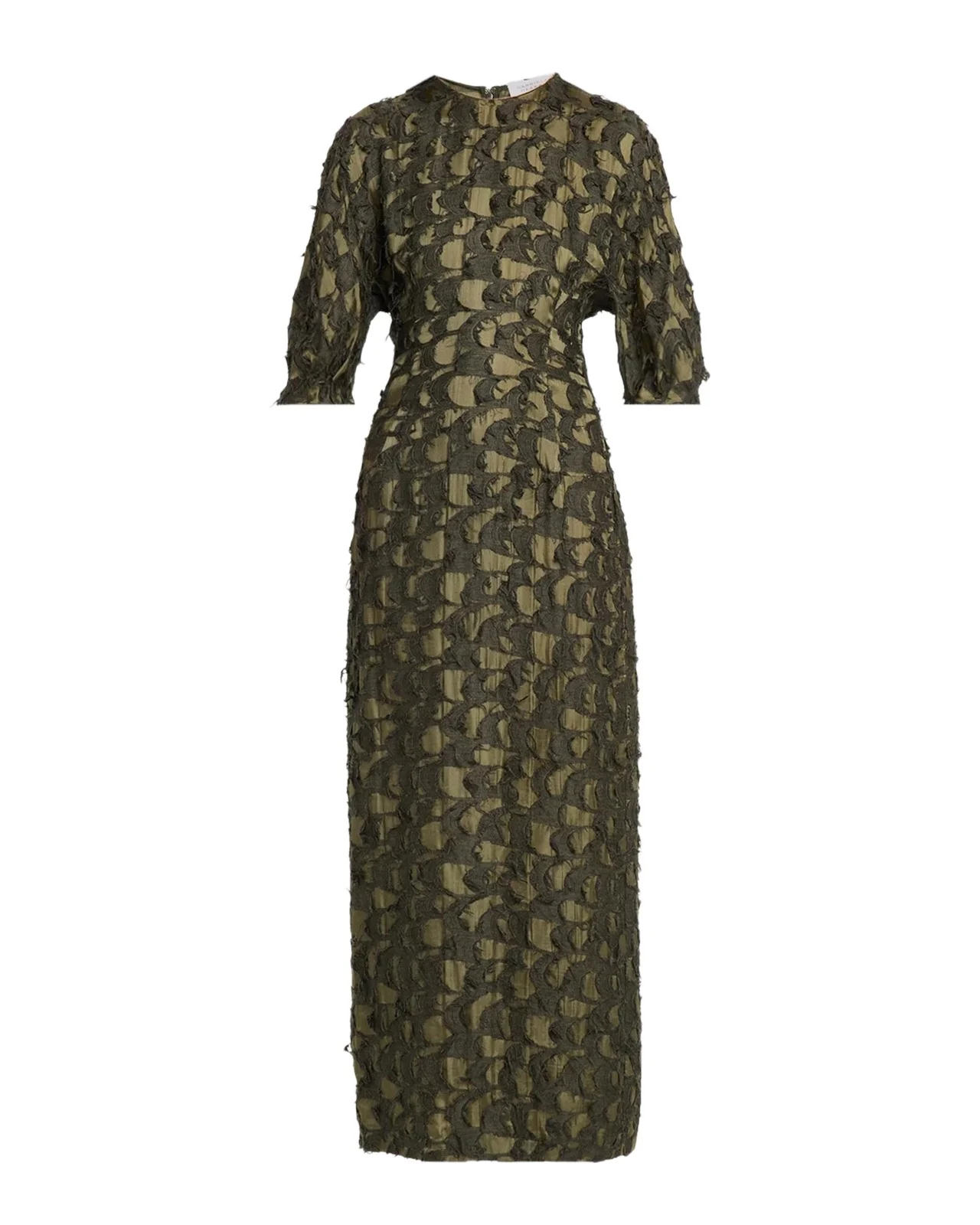 Coretta Fil Coupé Silk-Wool Maxi Dress