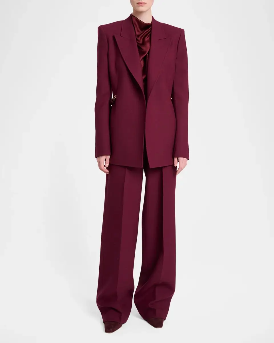 Gabriela Hearst Epona Chain-Waist Wool Blazer Jacket | Thumbnail 2 Gabriela Hearst Epona Chain-Waist Wool Blazer Jacket | Thumbnail 2