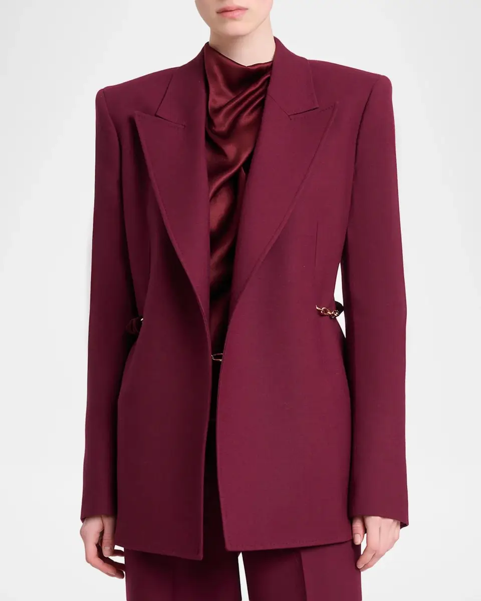 Gabriela Hearst Epona Chain-Waist Wool Blazer Jacket | Thumbnail 4 Gabriela Hearst Epona Chain-Waist Wool Blazer Jacket | Thumbnail 4