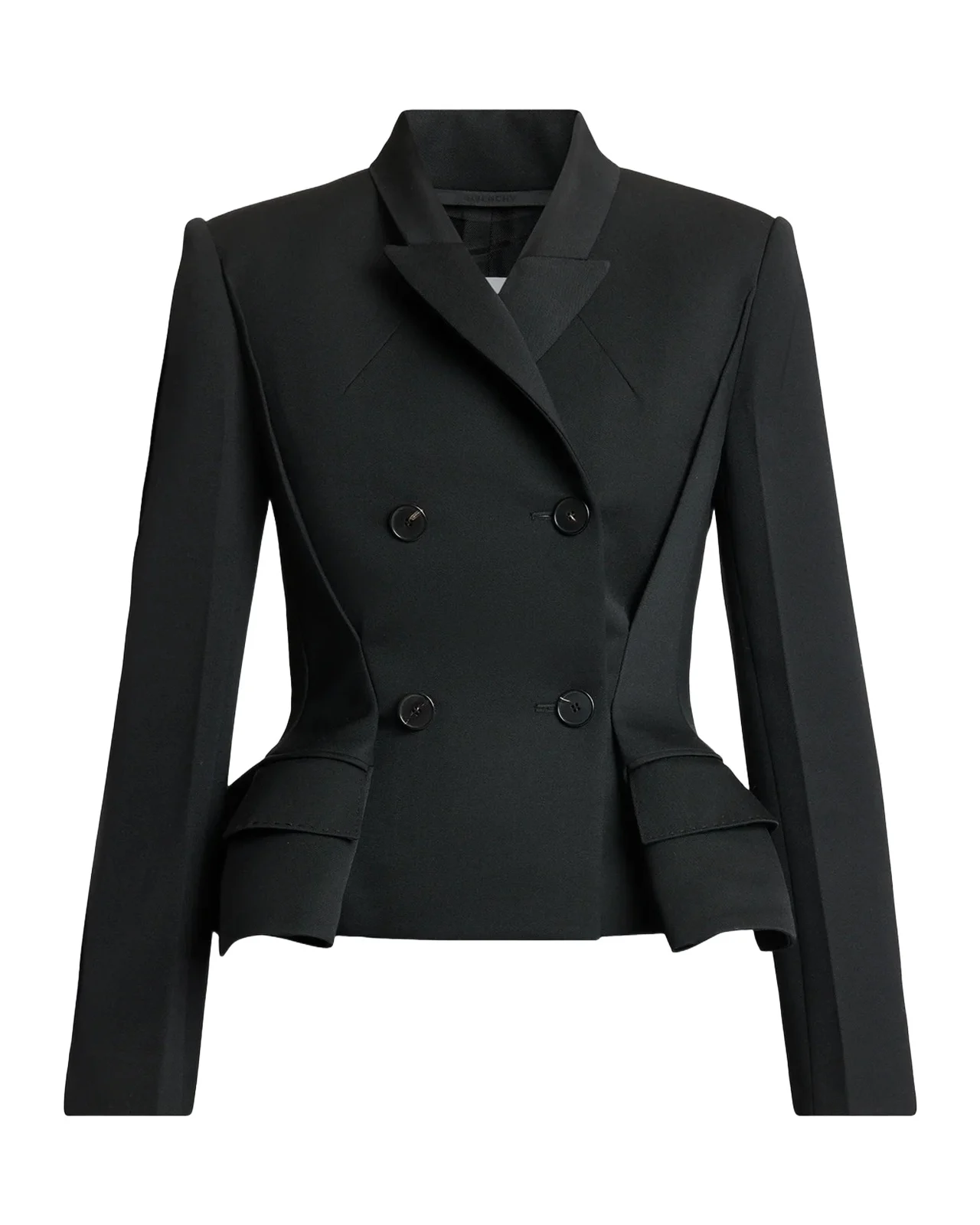 Pinched Peplum Double-Breasted Jacket Pinched Peplum Double-Breasted Jacket