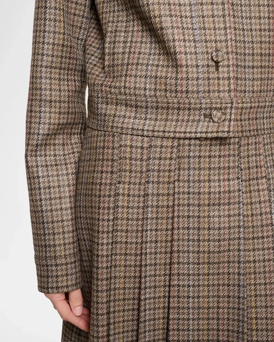 Gabriela Hearst Thereza Clubcheck Wool-Silk Single-Breasted Jacket | Thumbnail 5