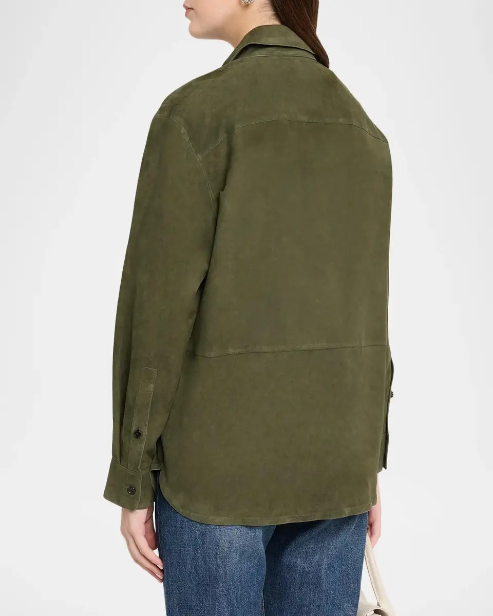 Theory Long-Sleeve Suede Menswear Shirt | Thumbnail 3