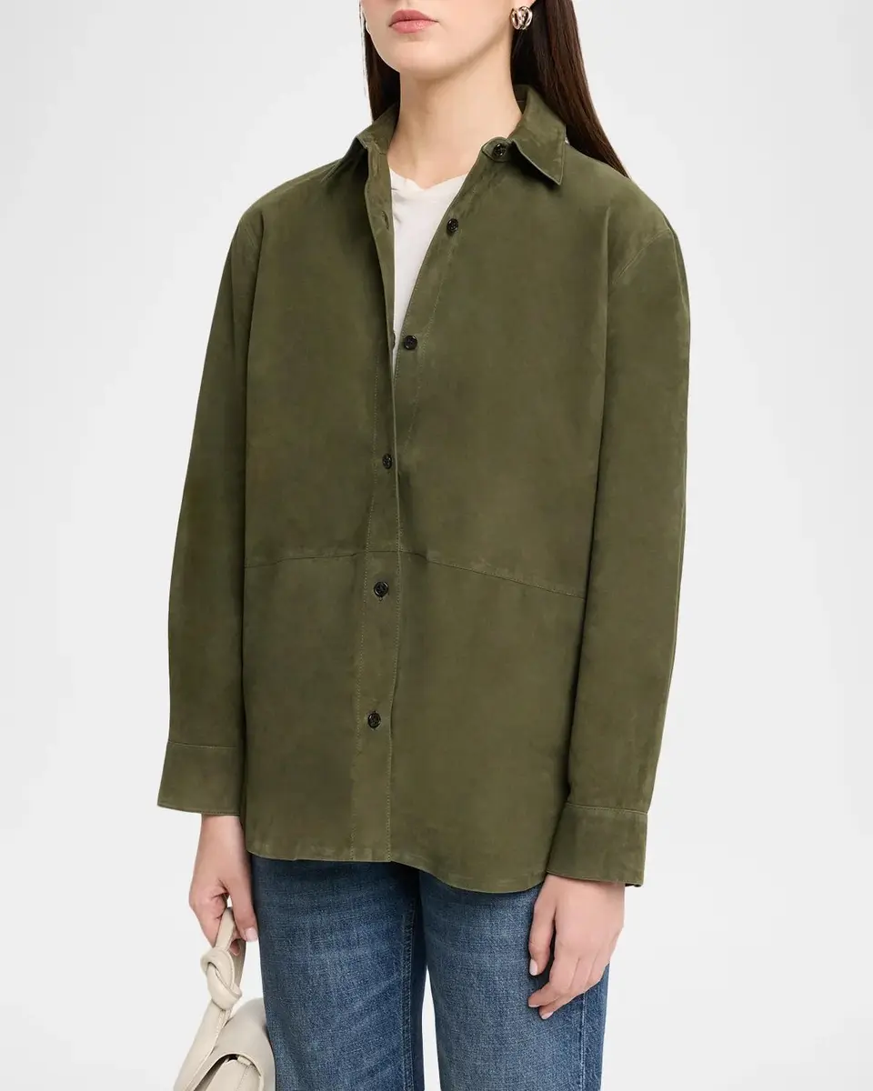 Theory Long-Sleeve Suede Menswear Shirt | Thumbnail 4
