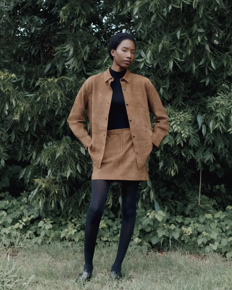 Theory Long-Sleeve Suede Menswear Shirt | Thumbnail 5