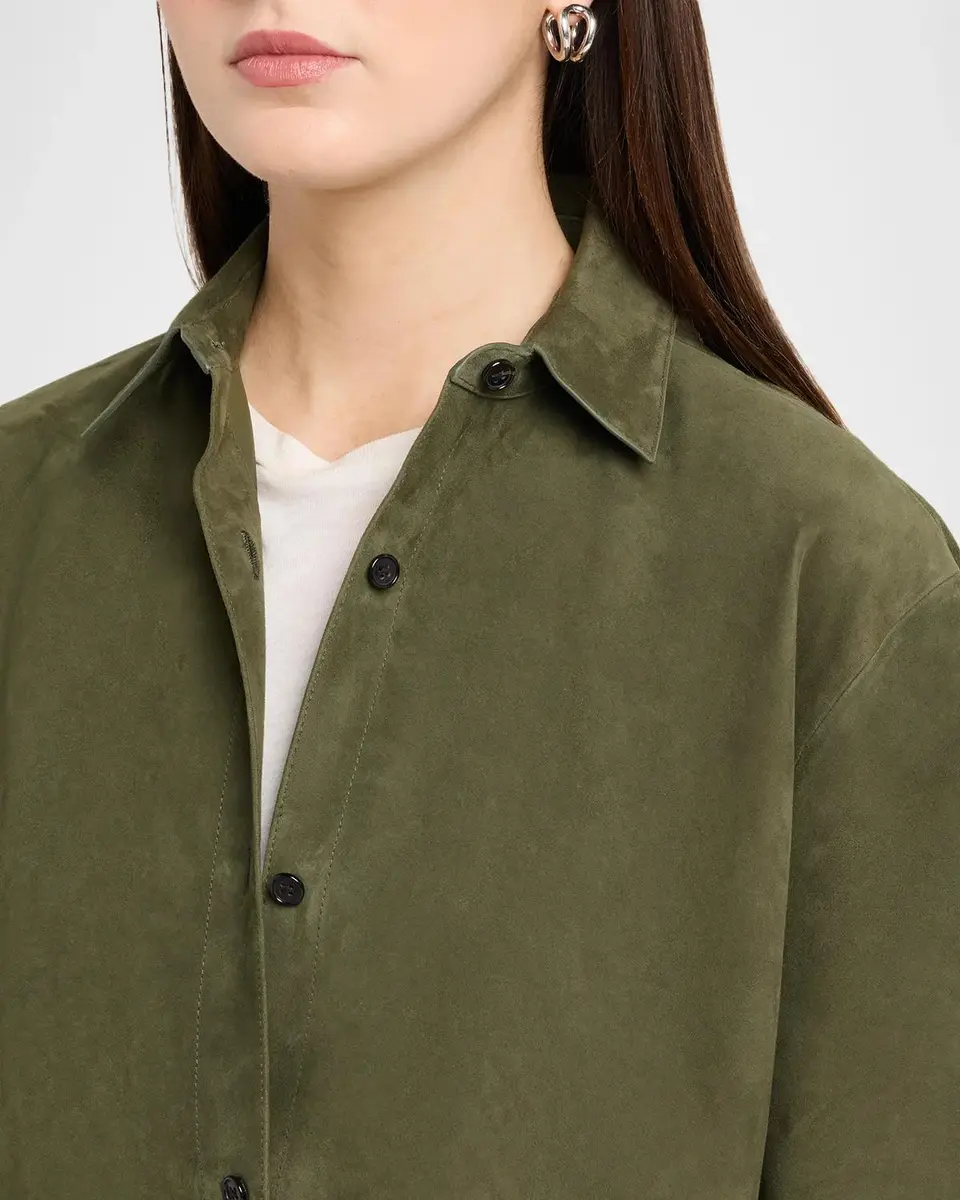 Theory Long-Sleeve Suede Menswear Shirt | Thumbnail 6