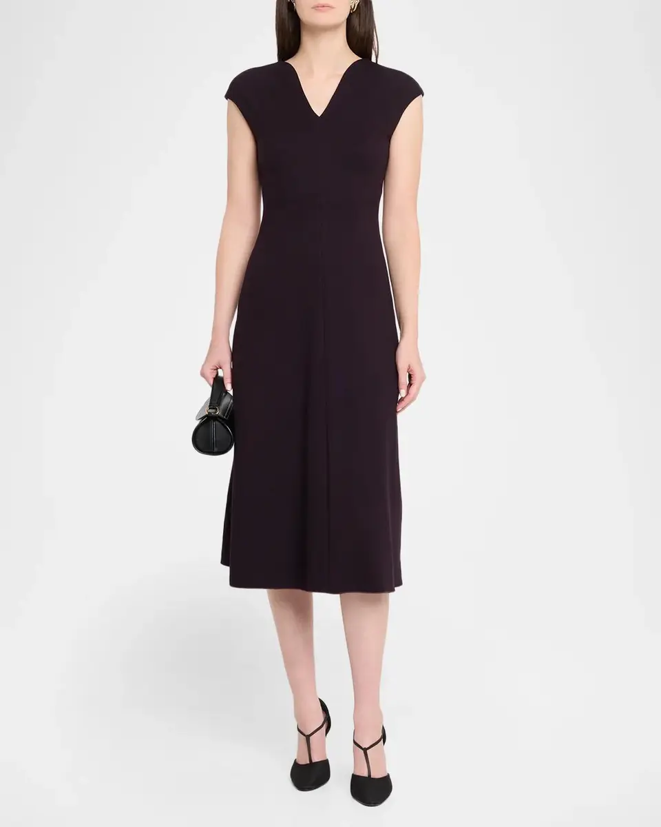 Emporio Armani Cap-Sleeve Midi Dress | Thumbnail 2 Emporio Armani Cap-Sleeve Midi Dress | Thumbnail 2