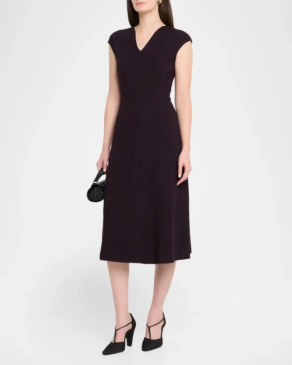 Emporio Armani Cap-Sleeve Midi Dress | Thumbnail 4 Emporio Armani Cap-Sleeve Midi Dress | Thumbnail 4
