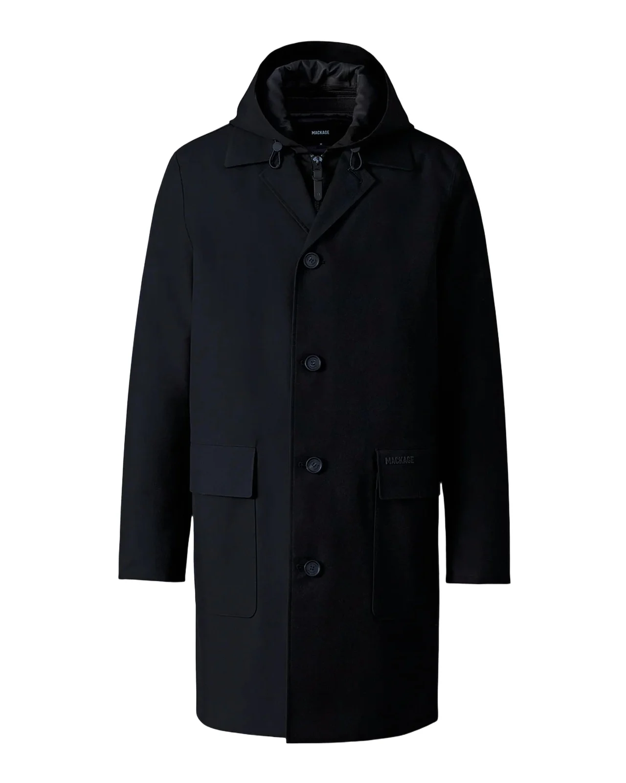 Mackage Men's Mathias 3-in-1 Balmacaan Coat with Removable Down Liner