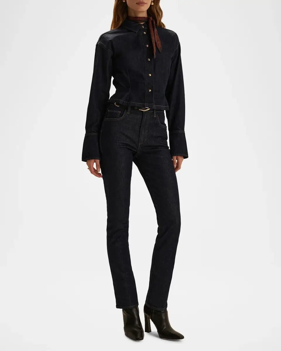 Favorite Daughter The Valentina Super High-Rise Straight Jeans | Thumbnail 2