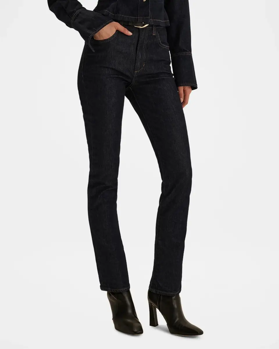 Favorite Daughter The Valentina Super High-Rise Straight Jeans | Thumbnail 4