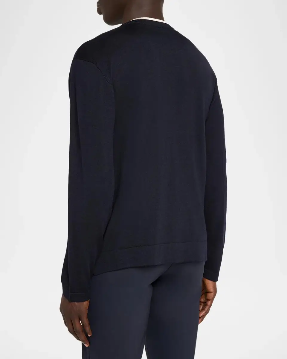 OFFICINE GÉNÉRALE Men's Wool Tipped Long-Sleeve Henley T-Shirt | Thumbnail 3