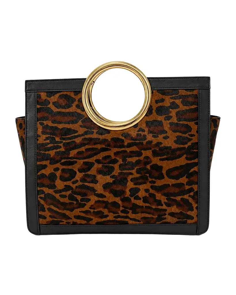 BTB Los Angeles Hudson Leopard Calf Hair Top-Handle Bag