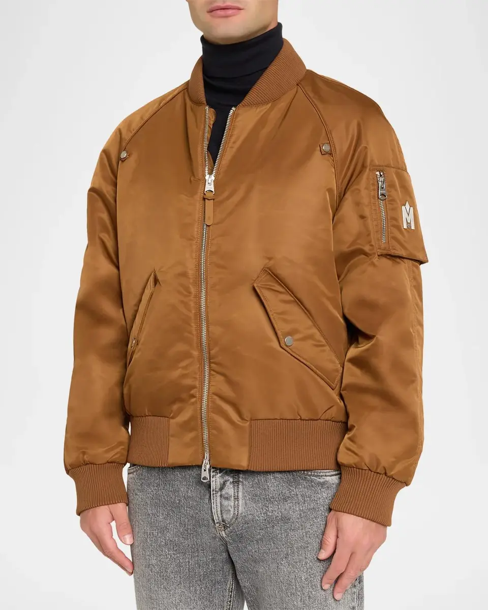 Mackage Men's Carmelo Z Satin Bomber Jacket | Thumbnail 4