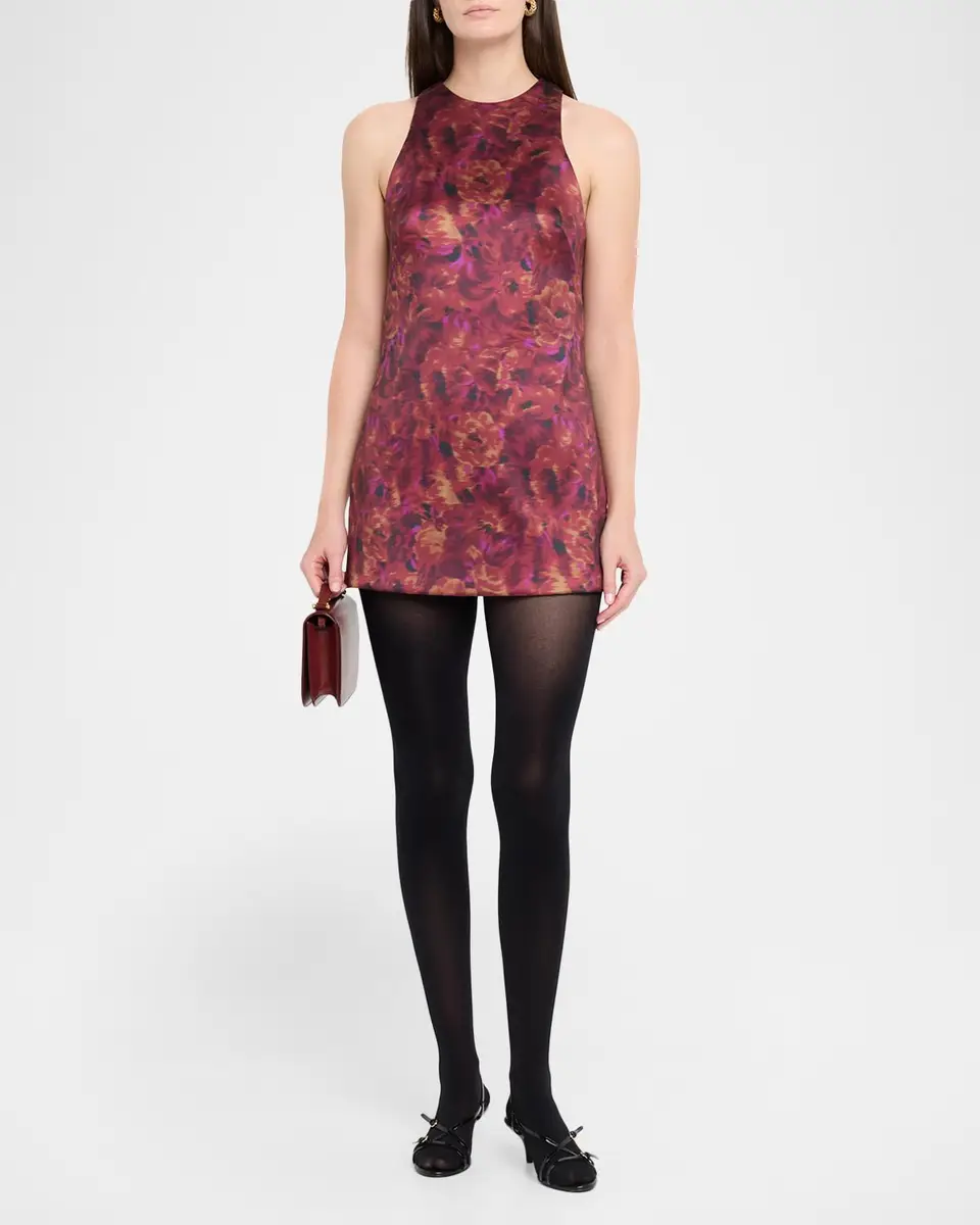 Brandon Maxwell Joelle Sleeveless Floral-Print Mini Dress | Thumbnail 2 Brandon Maxwell Joelle Sleeveless Floral-Print Mini Dress | Thumbnail 2