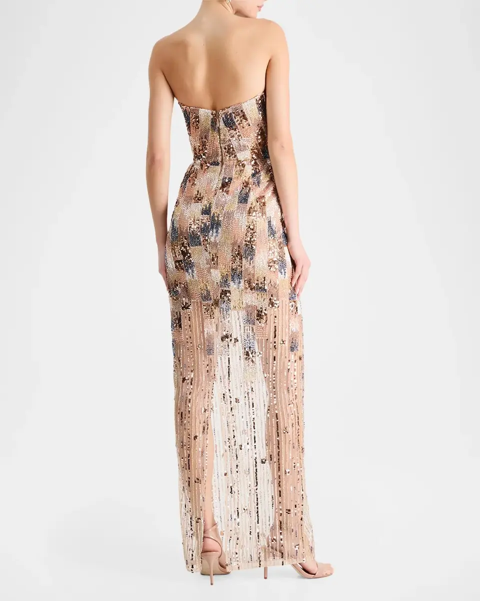 HELSI Cher Strapless Sequin Column Gown | Thumbnail 3 HELSI Cher Strapless Sequin Column Gown | Thumbnail 3