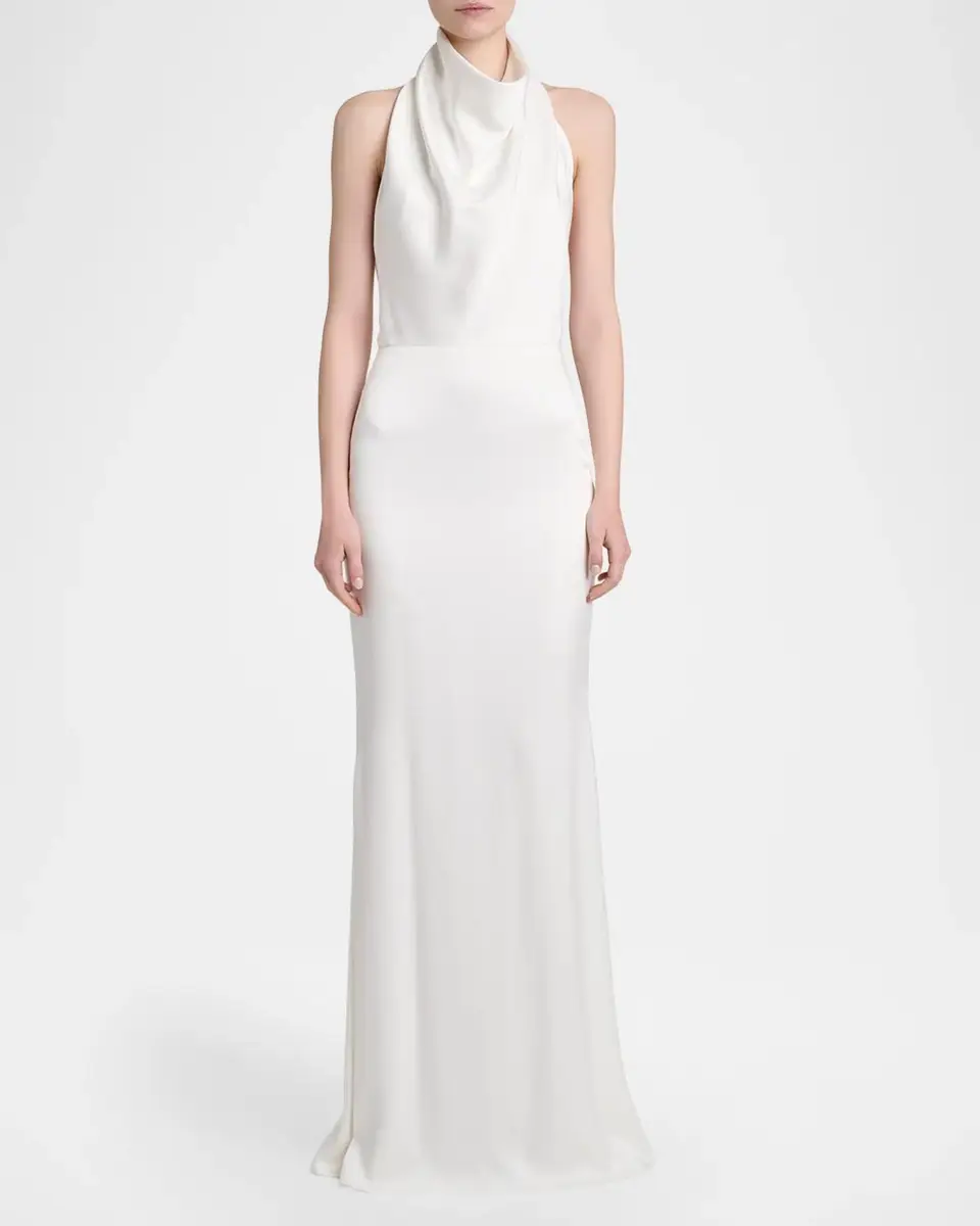 Givenchy Draped Halter Satin Trumpet Gown | Thumbnail 2 Givenchy Draped Halter Satin Trumpet Gown | Thumbnail 2