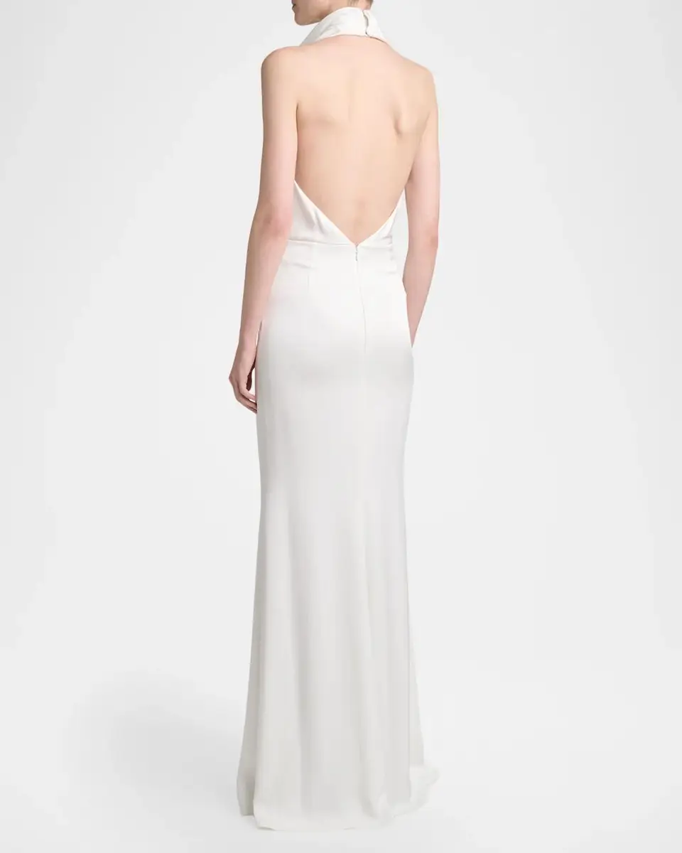 Givenchy Draped Halter Satin Trumpet Gown | Thumbnail 3 Givenchy Draped Halter Satin Trumpet Gown | Thumbnail 3