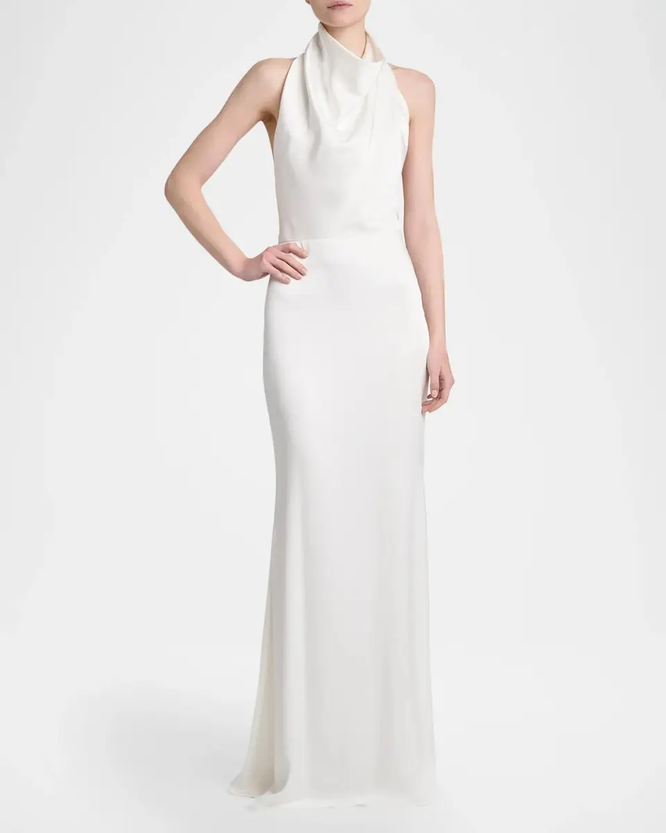 Givenchy Draped Halter Satin Trumpet Gown | Thumbnail 4 Givenchy Draped Halter Satin Trumpet Gown | Thumbnail 4