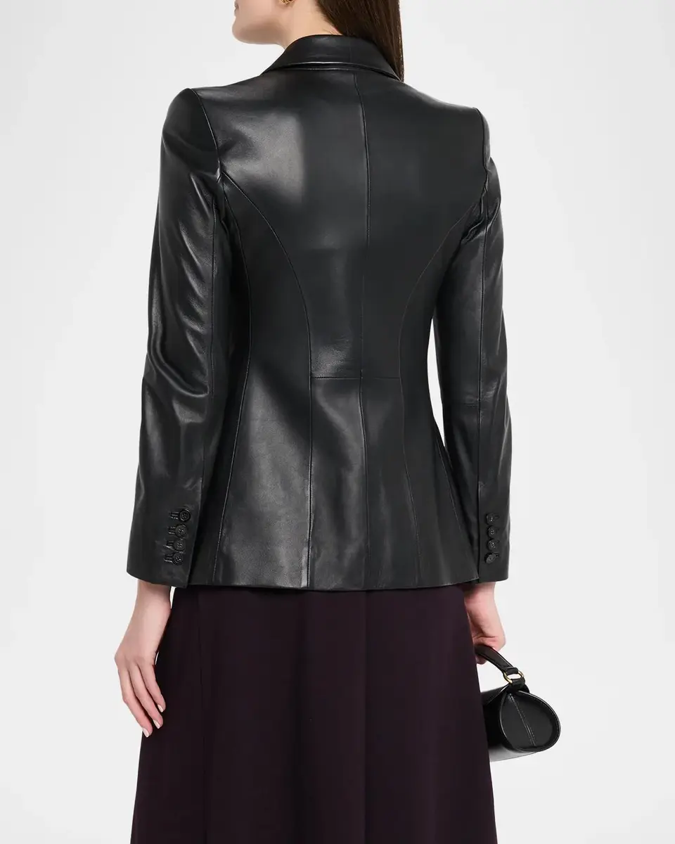 Emporio Armani Double-Breasted Leather Jacket | Thumbnail 3 Emporio Armani Double-Breasted Leather Jacket | Thumbnail 3