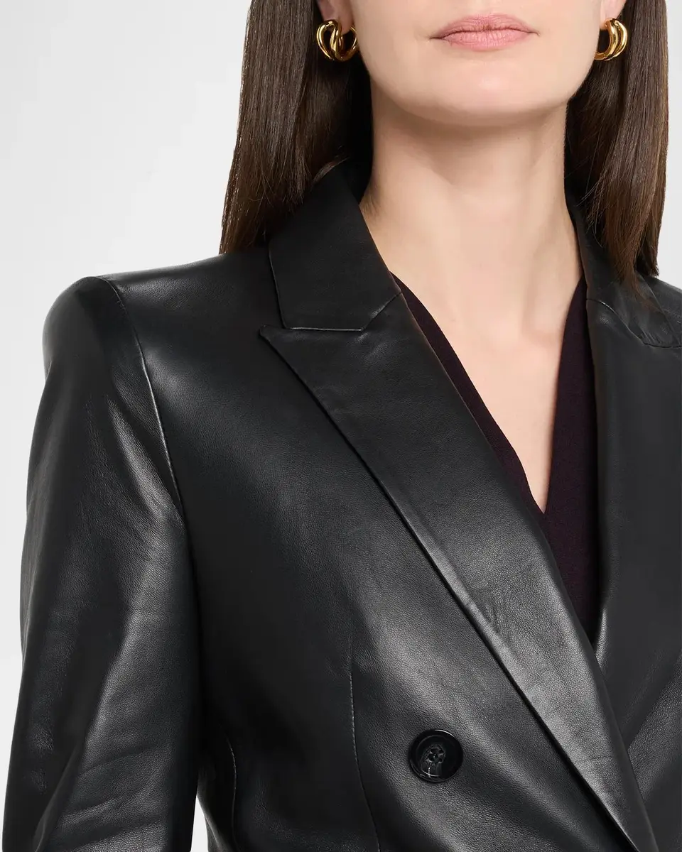 Emporio Armani Double-Breasted Leather Jacket | Thumbnail 5 Emporio Armani Double-Breasted Leather Jacket | Thumbnail 5