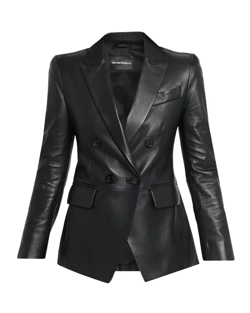 Double-Breasted Leather Jacket Double-Breasted Leather Jacket