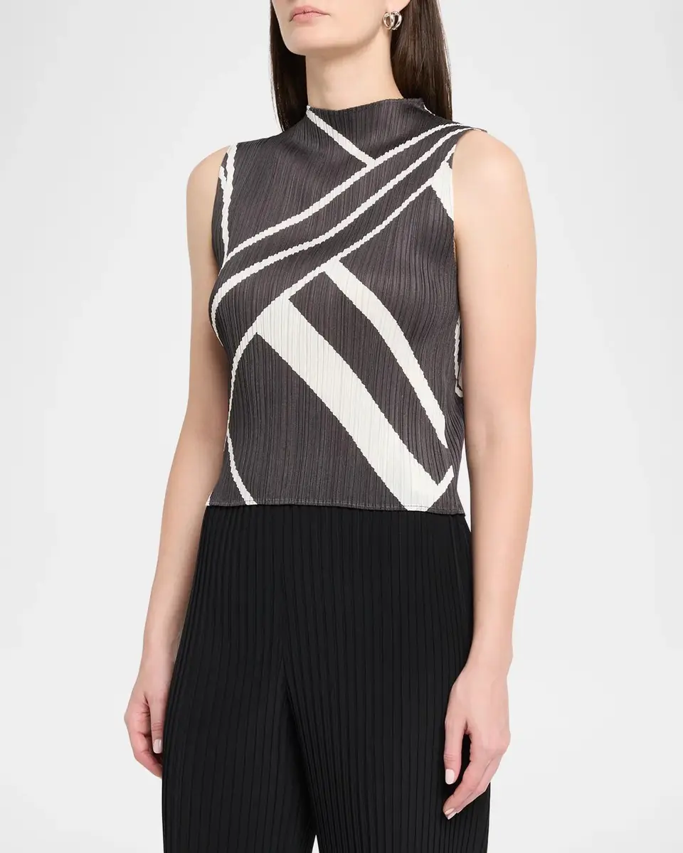 Issey Miyake Fold Plisse Line Print Tank Top | Thumbnail 4