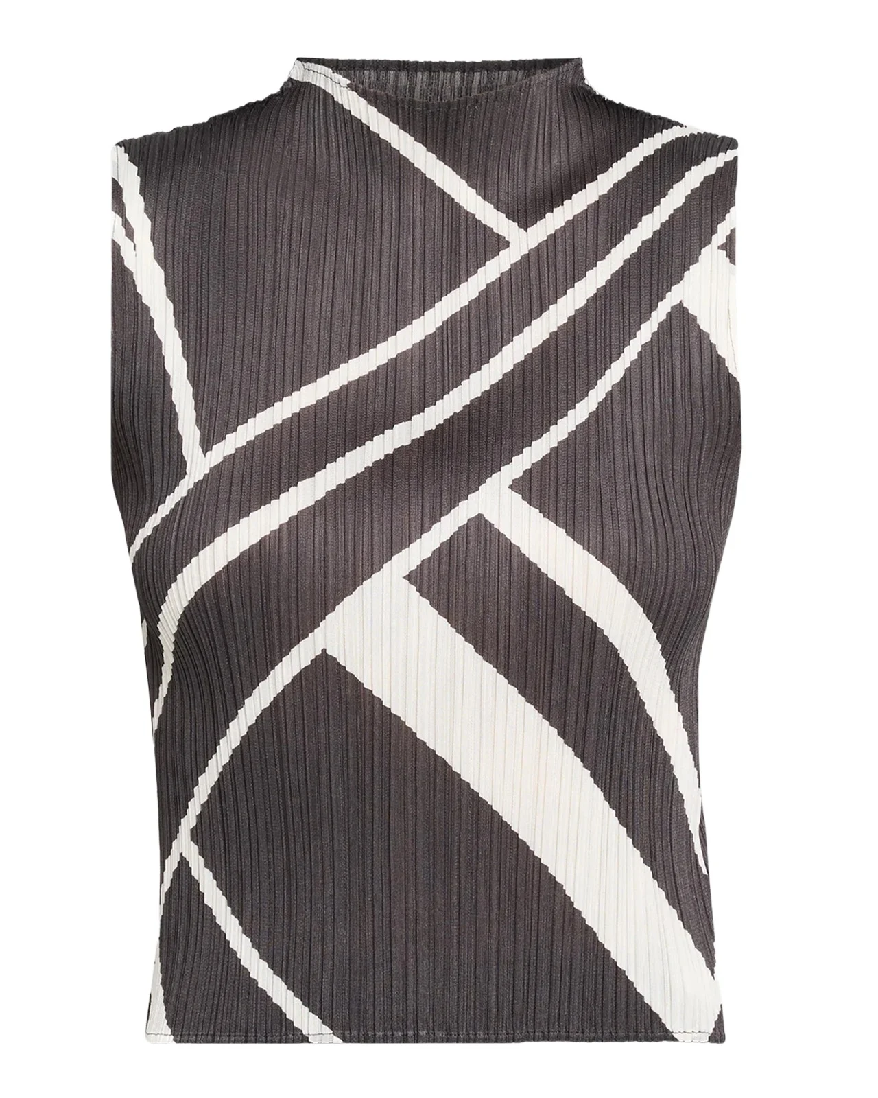 Issey Miyake Fold Plisse Line Print Tank Top