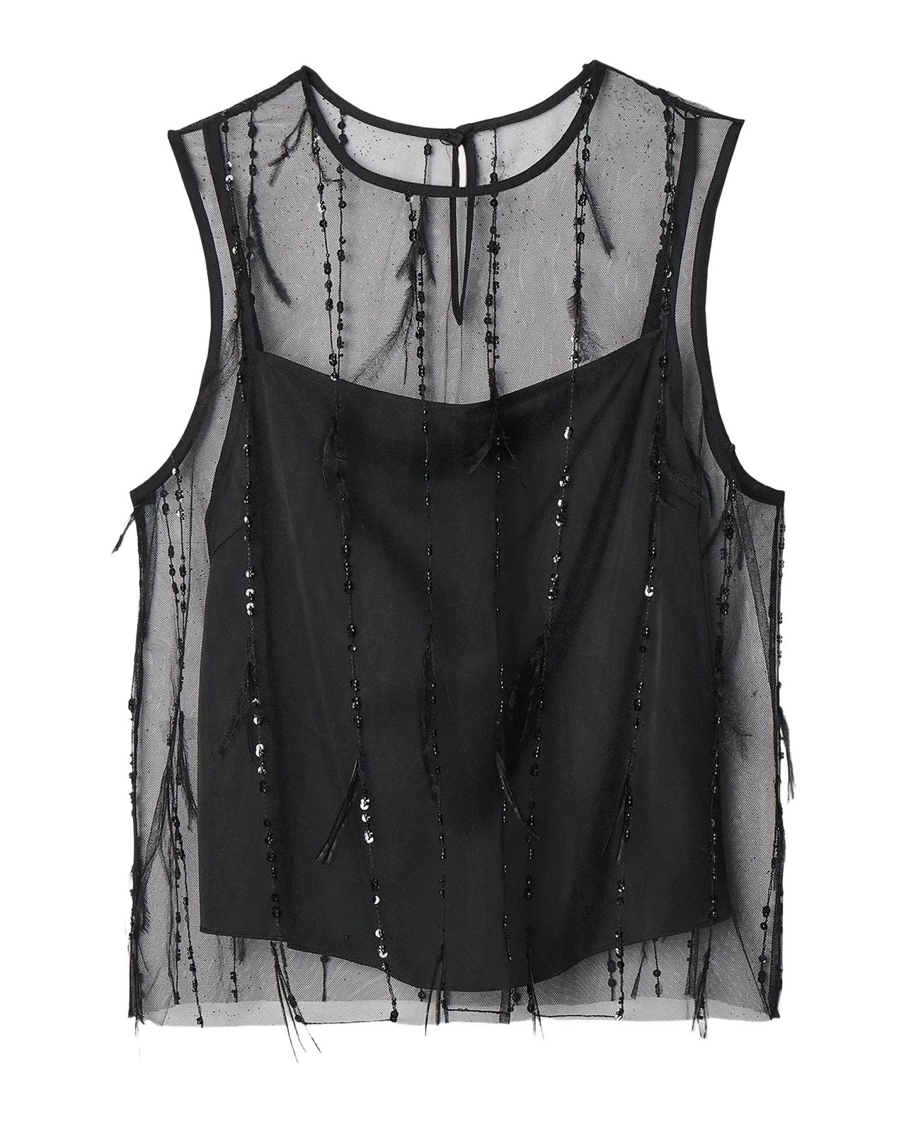 Geena Sheer Embellished Tank Geena Sheer Embellished Tank