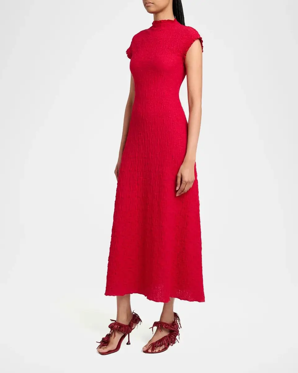 Proenza Schouler White Label Cleo Stretch Jersey Jacquard A-Line Midi Dress | Thumbnail 4