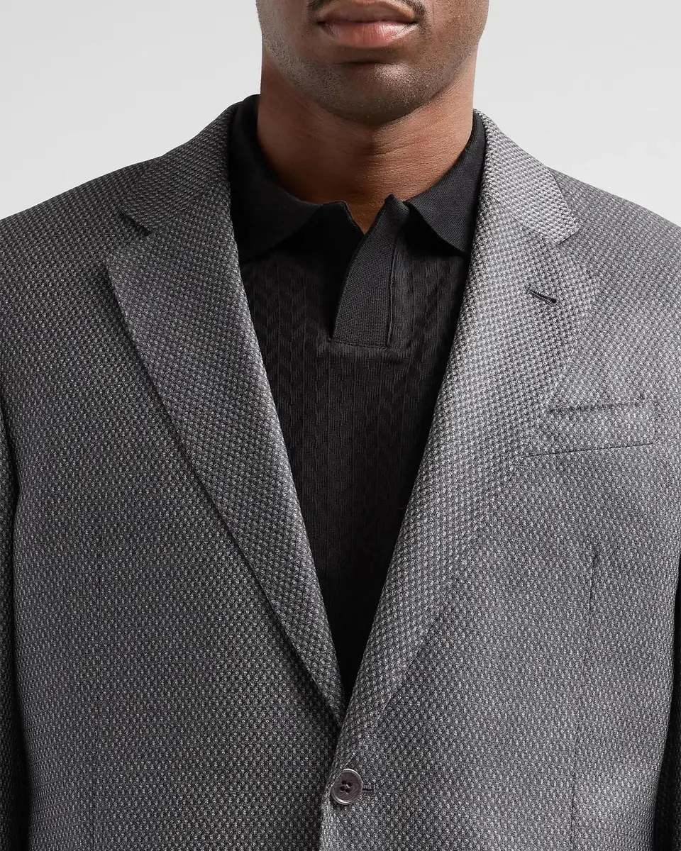 Emporio Armani Men's Jacquard-Diamond Wool Sport Coat | Thumbnail 3 Emporio Armani Men's Jacquard-Diamond Wool Sport Coat | Thumbnail 3
