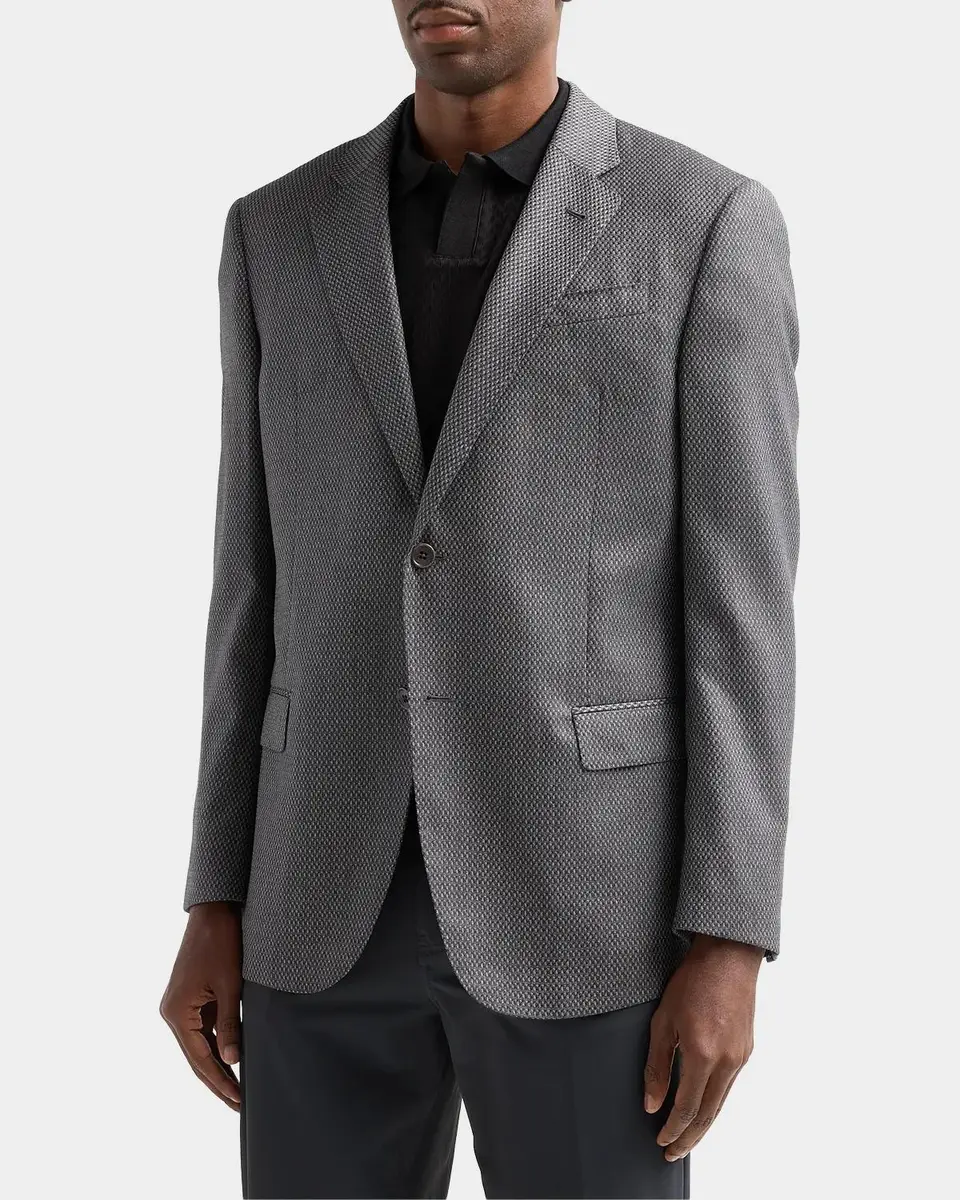 Emporio Armani Men's Jacquard-Diamond Wool Sport Coat | Thumbnail 7 Emporio Armani Men's Jacquard-Diamond Wool Sport Coat | Thumbnail 7