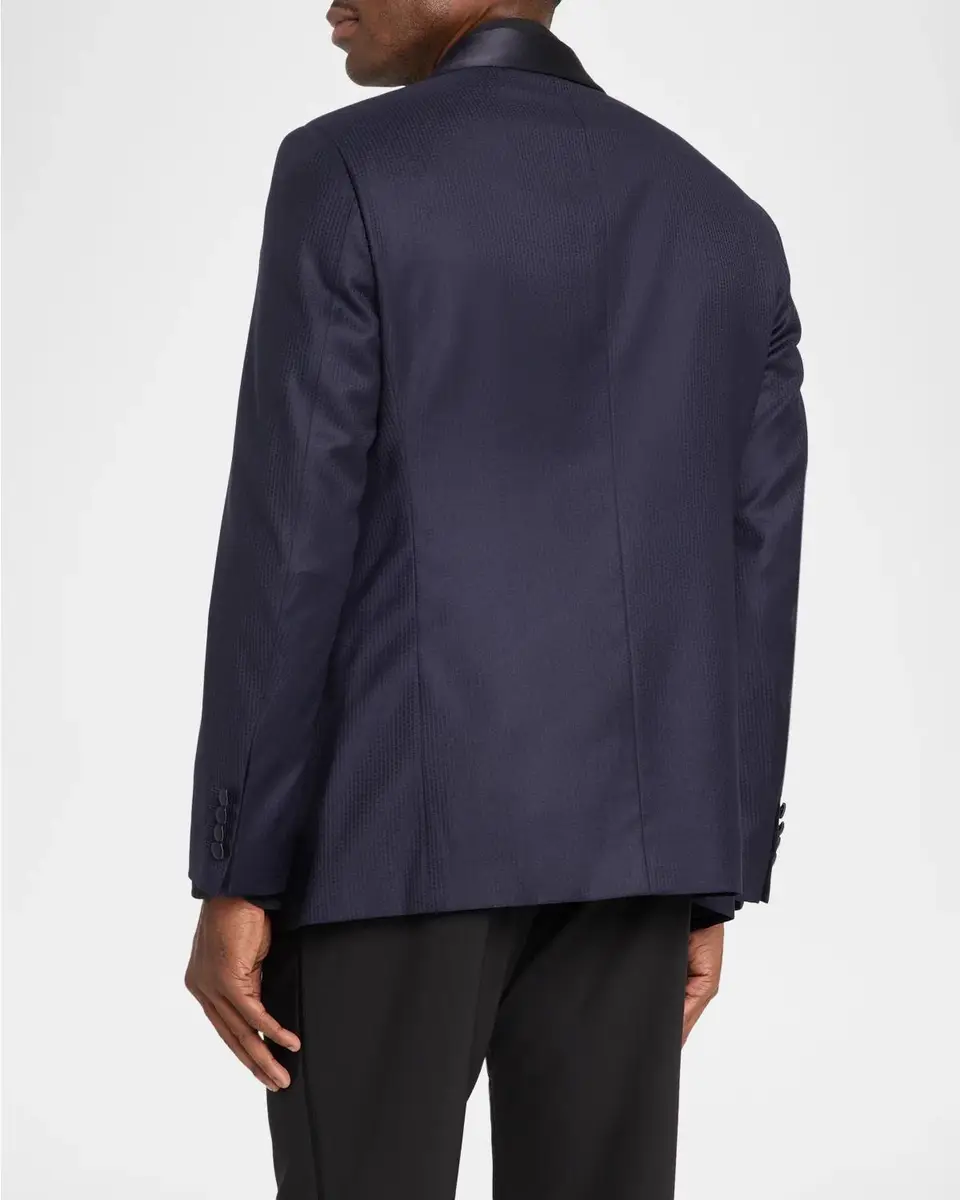 Emporio Armani Men's Textured Virgin Wool-Blend Blazer | Thumbnail 3 Emporio Armani Men's Textured Virgin Wool-Blend Blazer | Thumbnail 3