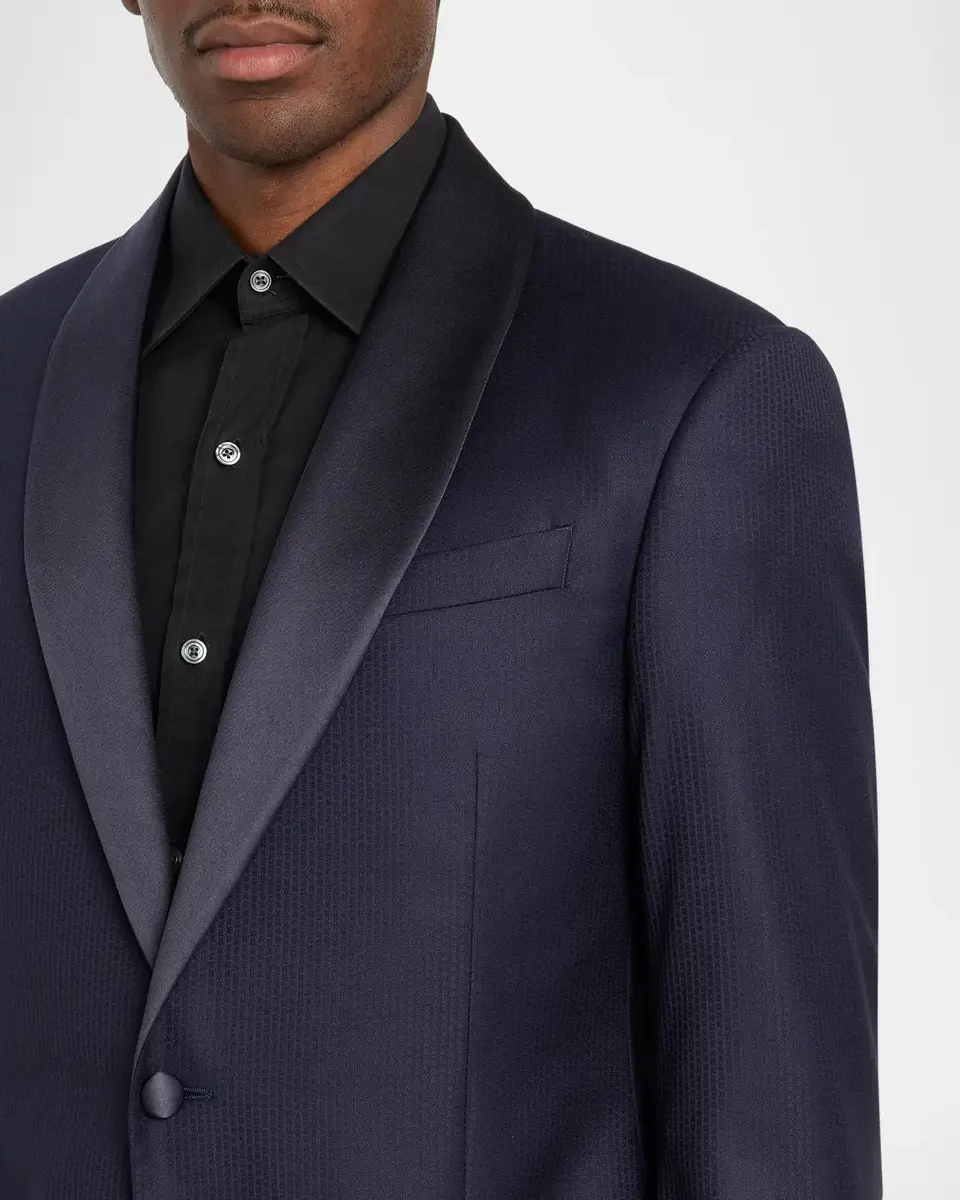 Emporio Armani Men's Textured Virgin Wool-Blend Blazer | Thumbnail 5 Emporio Armani Men's Textured Virgin Wool-Blend Blazer | Thumbnail 5