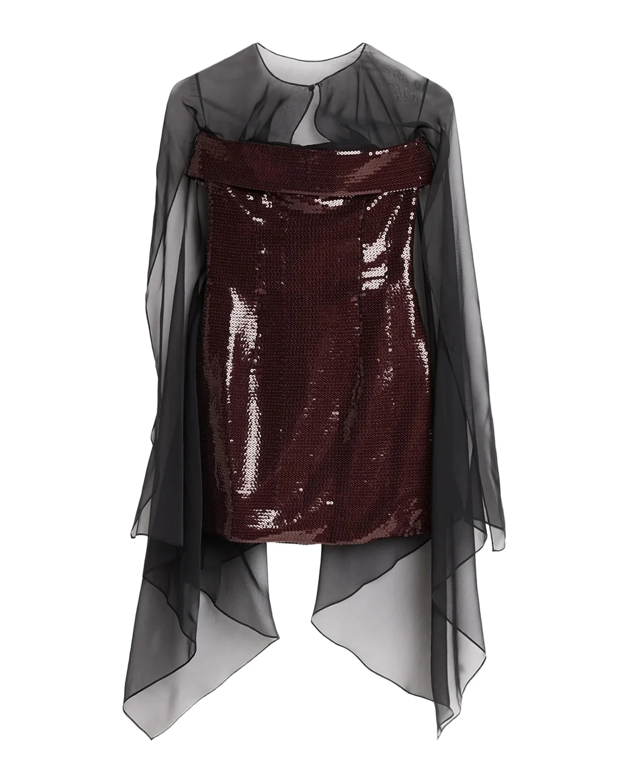 Sequined Cape Overlay Mini Dress Sequined Cape Overlay Mini Dress