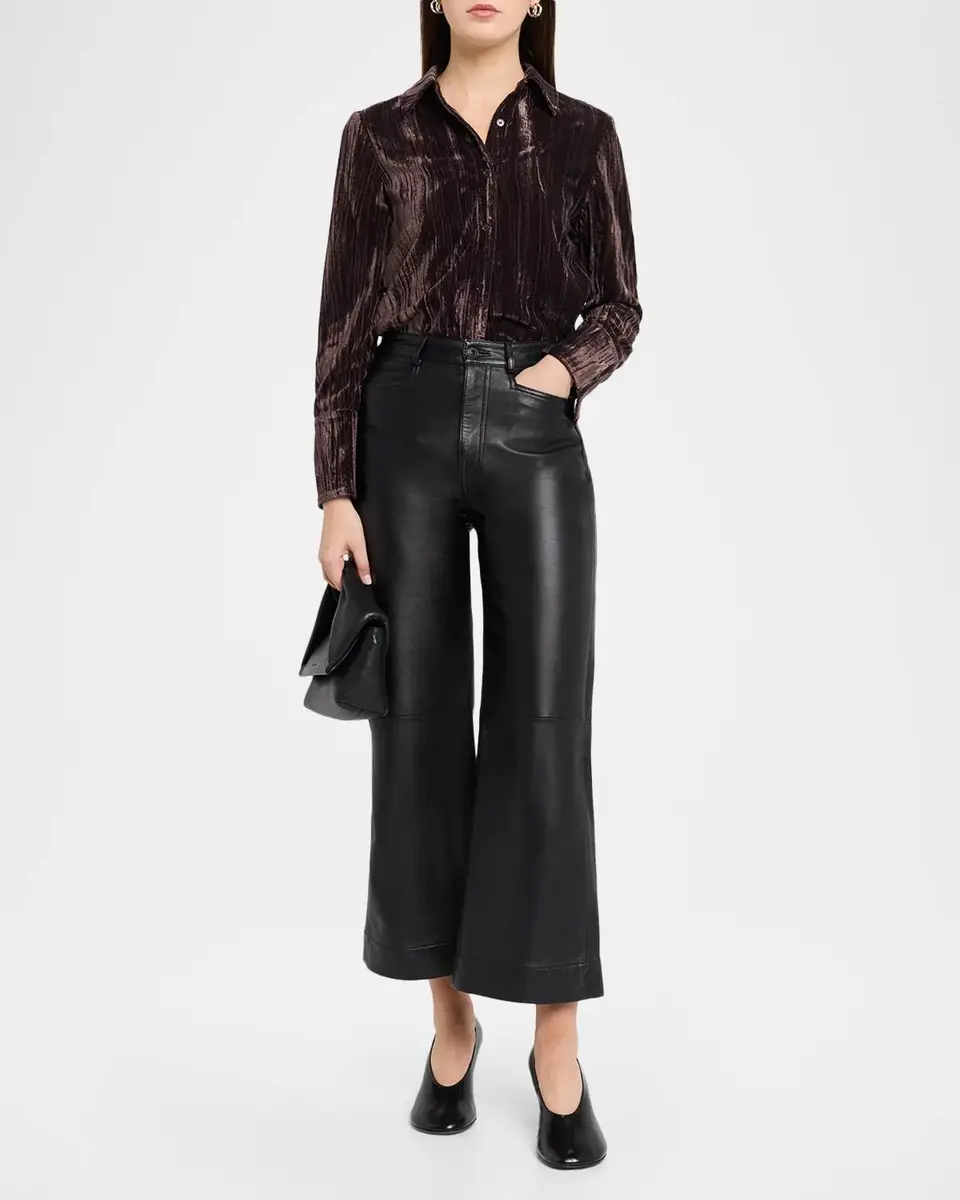 Proenza Schouler White Label Madi Crinkled Button-Front Top | Thumbnail 2 Proenza Schouler White Label Madi Crinkled Button-Front Top | Thumbnail 2