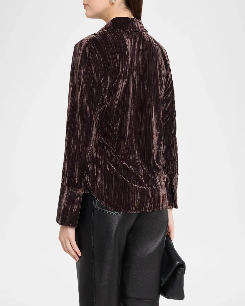 Proenza Schouler White Label Madi Crinkled Button-Front Top | Thumbnail 3 Proenza Schouler White Label Madi Crinkled Button-Front Top | Thumbnail 3