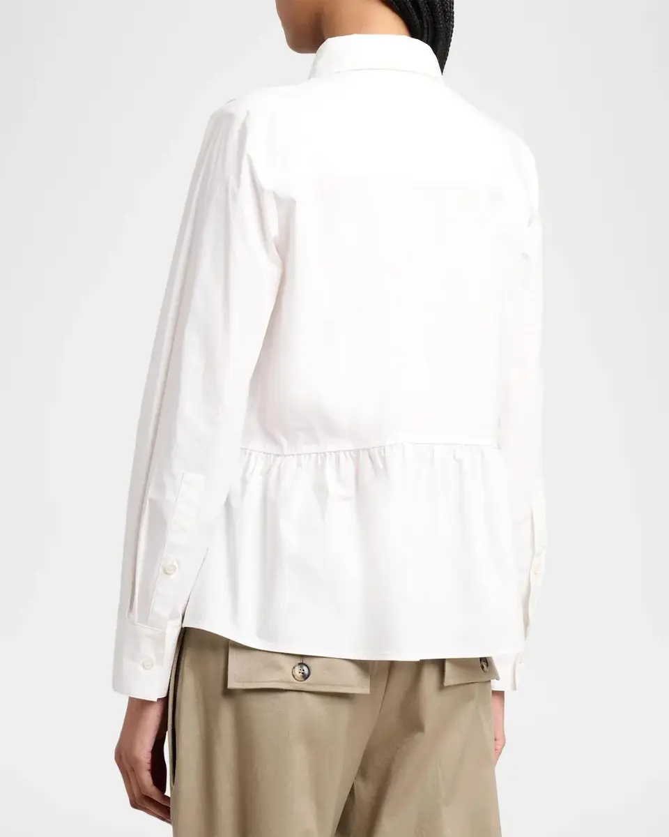 Proenza Schouler White Label Pearl Cinched Cotton Poplin Shirt | Thumbnail 3