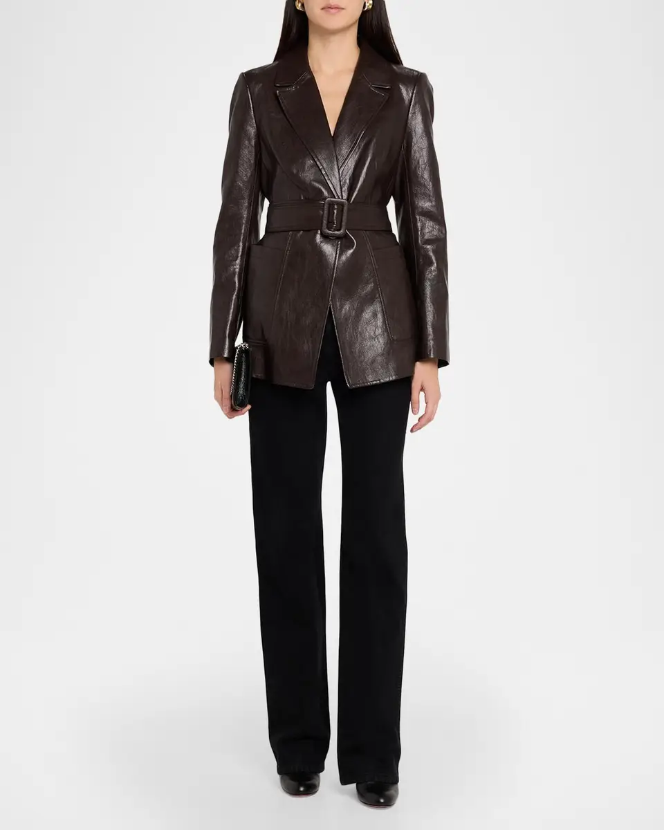 Kobi Halperin Colleen Faux-Leather Belted Blazer | Thumbnail 2 Kobi Halperin Colleen Faux-Leather Belted Blazer | Thumbnail 2