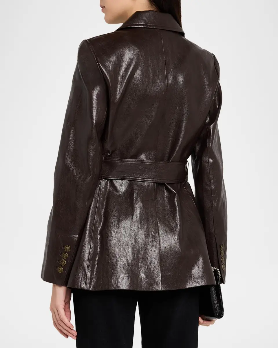 Kobi Halperin Colleen Faux-Leather Belted Blazer | Thumbnail 3 Kobi Halperin Colleen Faux-Leather Belted Blazer | Thumbnail 3
