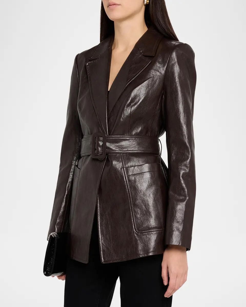 Kobi Halperin Colleen Faux-Leather Belted Blazer | Thumbnail 4 Kobi Halperin Colleen Faux-Leather Belted Blazer | Thumbnail 4