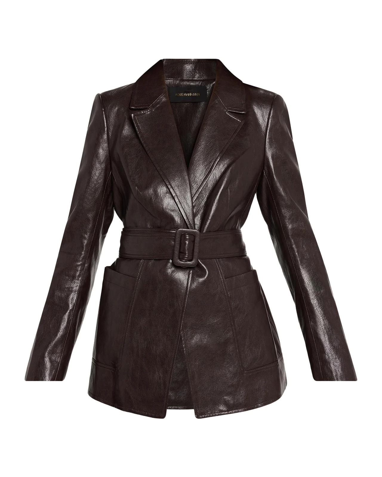 Colleen Faux-Leather Belted Blazer Colleen Faux-Leather Belted Blazer